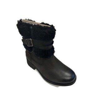 UGG Blayre III Leather Sheepskin Boots Womens Size 5 Waterproof 1095153 Black